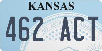 KS license plate 462ACT