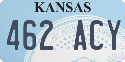 KS license plate 462ACY