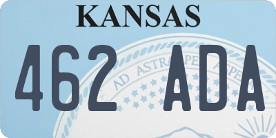KS license plate 462ADA