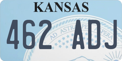 KS license plate 462ADJ