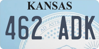 KS license plate 462ADK