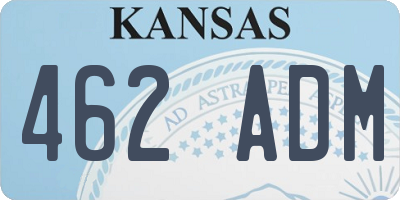 KS license plate 462ADM