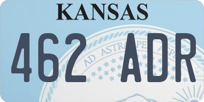KS license plate 462ADR