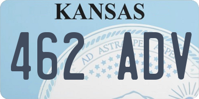 KS license plate 462ADV