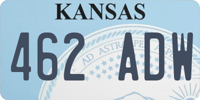 KS license plate 462ADW