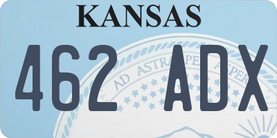 KS license plate 462ADX