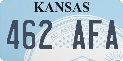 KS license plate 462AFA