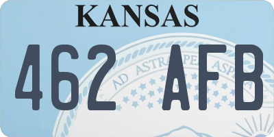 KS license plate 462AFB