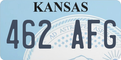 KS license plate 462AFG
