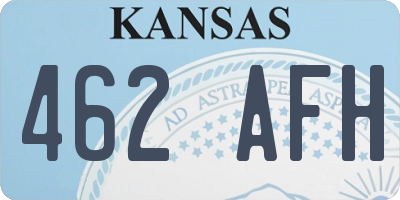 KS license plate 462AFH