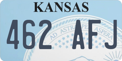KS license plate 462AFJ