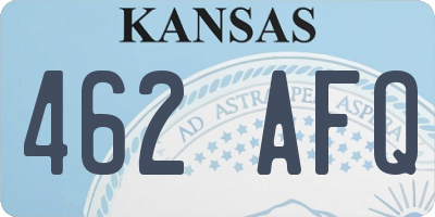 KS license plate 462AFQ
