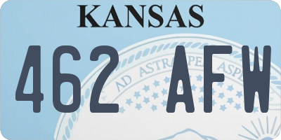 KS license plate 462AFW