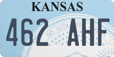 KS license plate 462AHF
