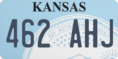 KS license plate 462AHJ