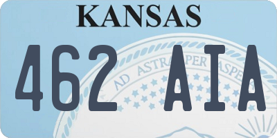 KS license plate 462AIA