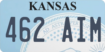 KS license plate 462AIM