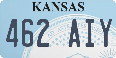KS license plate 462AIY