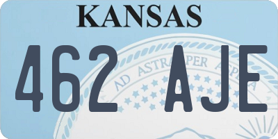 KS license plate 462AJE