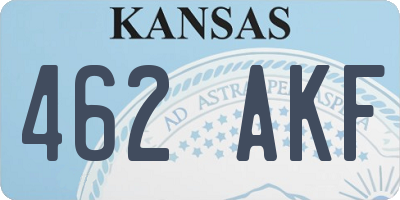 KS license plate 462AKF