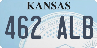 KS license plate 462ALB