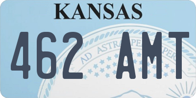 KS license plate 462AMT