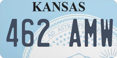 KS license plate 462AMW