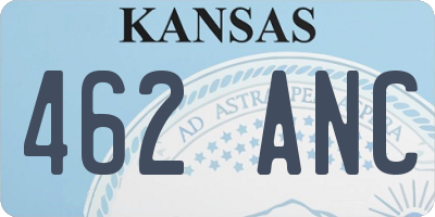 KS license plate 462ANC