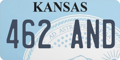 KS license plate 462AND
