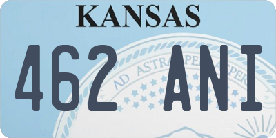KS license plate 462ANI