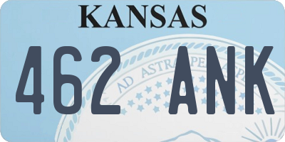 KS license plate 462ANK