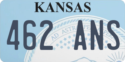 KS license plate 462ANS