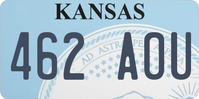 KS license plate 462AOU