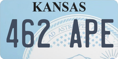 KS license plate 462APE
