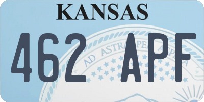 KS license plate 462APF