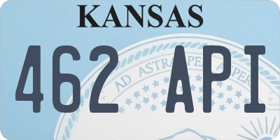 KS license plate 462API