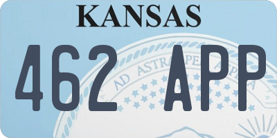 KS license plate 462APP