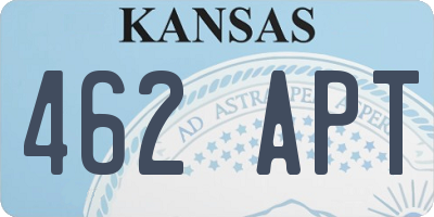 KS license plate 462APT