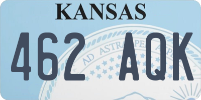 KS license plate 462AQK