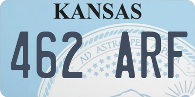 KS license plate 462ARF