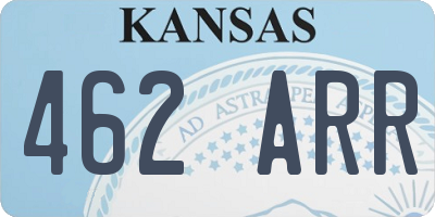 KS license plate 462ARR
