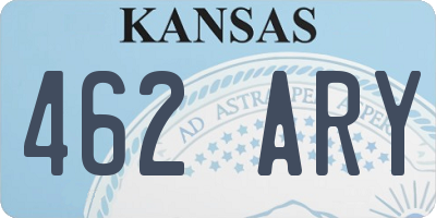 KS license plate 462ARY