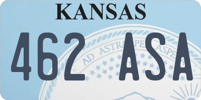 KS license plate 462ASA