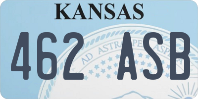 KS license plate 462ASB
