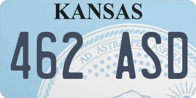 KS license plate 462ASD