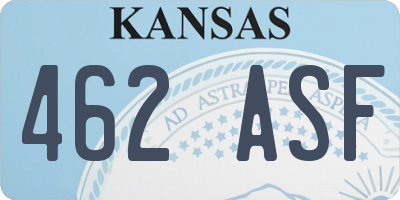 KS license plate 462ASF