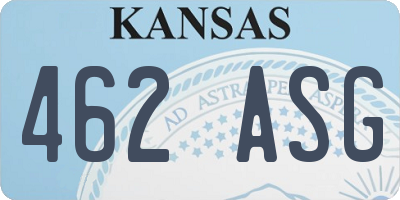 KS license plate 462ASG