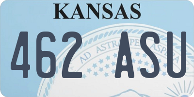 KS license plate 462ASU
