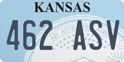 KS license plate 462ASV