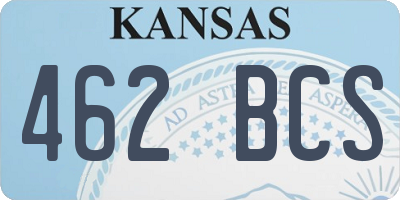 KS license plate 462BCS